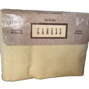 Vintage Caress Twin Flat Sheet Buttercup No Iron Percale 66 X 96 Mervyns